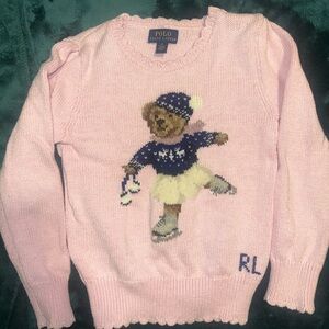 Polo by Ralph Lauren Light Pink Sweater with Bear Design